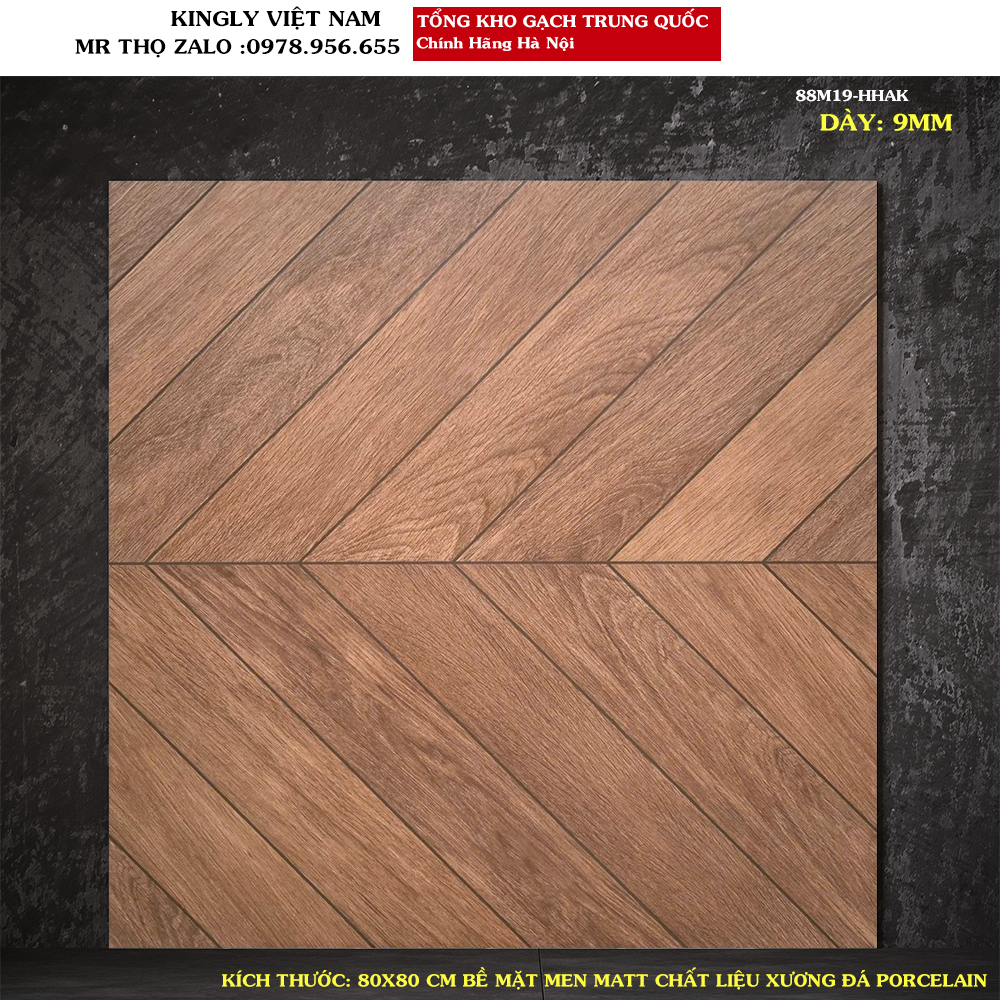 Gạch giả gỗ lát nền Trung Quốc 88M19